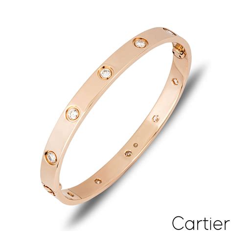 cartier bracelet rose gold diamonds|cartier diamond bracelet rose gold.